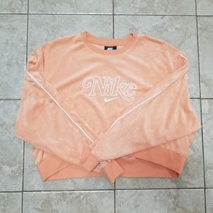 Nike Orange Terry Cloth Cropped Sweater, Women's Size S, Out of Stock